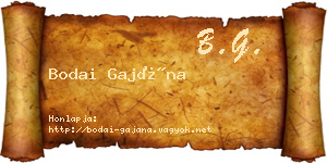 Bodai Gajána névjegykártya
